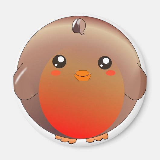 可愛いかわいいロビン赤い胸マグネット マグネット (正面)