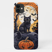 可愛いかわいい不気味ハロウィーンブラックキャット幽霊 Case-Mate iPhoneケース (裏面)