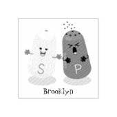 可愛いかわいい塩とコショウのシャッカーズ漫画のゴム ラバースタンプ (インプリント)