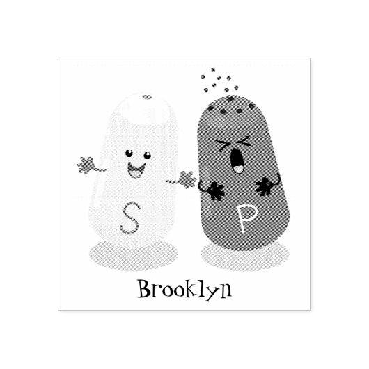 可愛いかわいい塩とコショウのシャッカーズ漫画のゴム ラバースタンプ (インプリント)