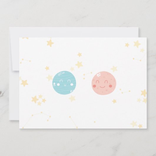可愛いかわいい天文学ベビー性がパーティーを明かす 招待状 (裏面)