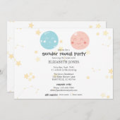 可愛いかわいい天文学ベビー性がパーティーを明かす 招待状 (正面/裏面)