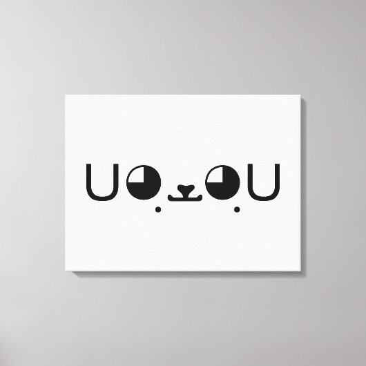 可愛いかわいい子犬日本の顔文字 キャンバスプリント (正面)