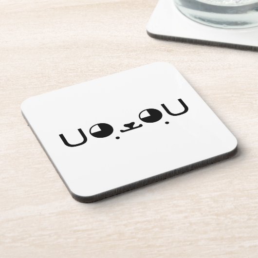 可愛いかわいい子犬日本の顔文字 コースター (左側)