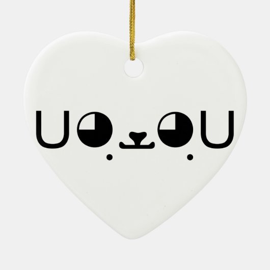 可愛いかわいい子犬日本の顔文字 セラミックオーナメント (裏面)