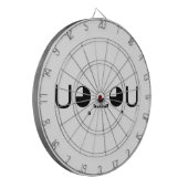 可愛いかわいい子犬日本の顔文字 ダーツボード (正面左)