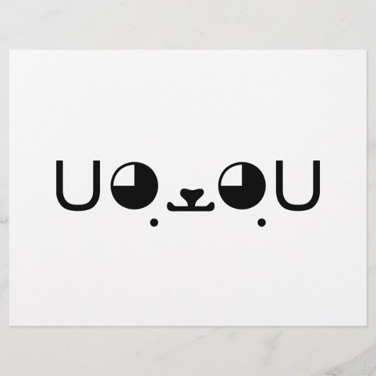 可愛いかわいい子犬日本の顔文字 チラシ (正面)