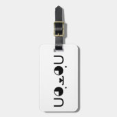 可愛いかわいい子犬日本の顔文字 ラゲッジタグ (正面縦)