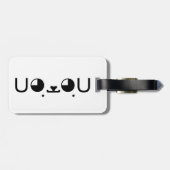 可愛いかわいい子犬日本の顔文字 ラゲッジタグ (裏面横)