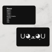 可愛いかわいい子犬日本の顔文字 名刺 (正面/裏面)