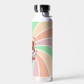 可愛いかわいい子猫とバブルティーパーソナライズされた ウォーターボトル (左面)