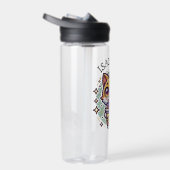 可愛いかわいい子猫とバブルティーパーソナライズされた ウォーターボトル (右面)