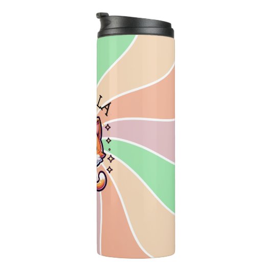 可愛いかわいい子猫とバブルティーパーソナライズされた タンブラー (回転右)