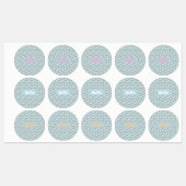 可愛いかわいい子猫パターン紺色の名前 ラベル (シート)