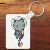 可愛いかわいい宇宙飛行士の子猫 キーホルダー (裏面)