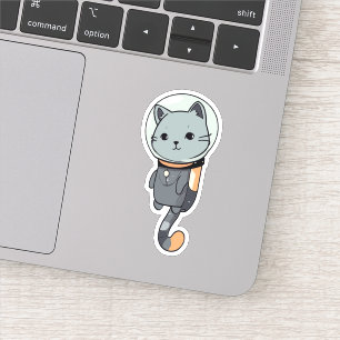 可愛いかわいい宇宙飛行士の子猫 シール