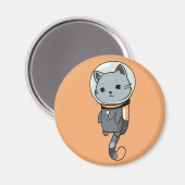 可愛いかわいい宇宙飛行士の子猫 マグネット (正面/裏面)