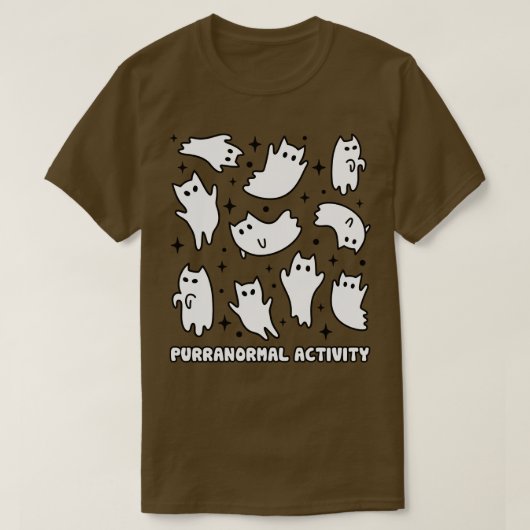 可愛いかわいい幽霊キャッツハロウィンパーラノーマルアクティヴ Tシャツ (デザイン正面)