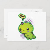 可愛いかわいい恐竜 ポストカード (正面/裏面)