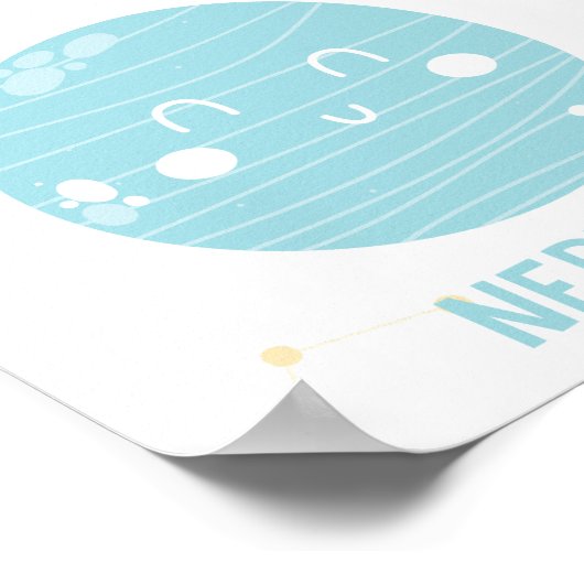 可愛いかわいい惑星Outer Space Kid's ポスター (角)