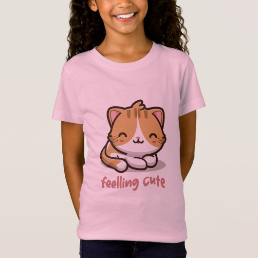 可愛いかわいい感じ猫の可愛さ Tシャツ (正面)