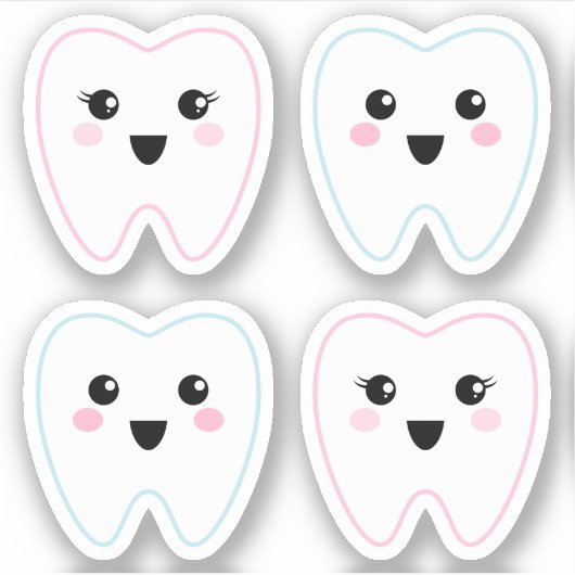 可愛いかわいい歯 シール (正面)
