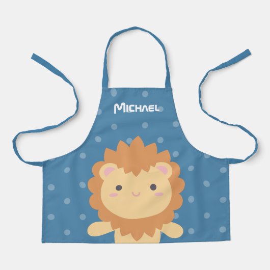 可愛いかわいい漫画のライオンのキングのジャングルボーイ エプロン (正面)