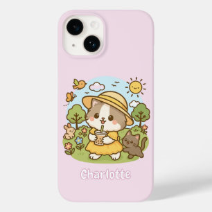 可愛いかわいい猫バブルティーキッズガールズチルドレン Case-Mate iPhone 14ケース