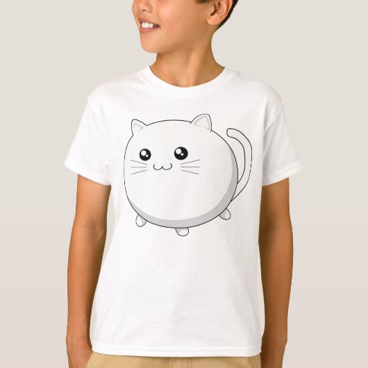 可愛いかわいい白猫 Tシャツ (正面)