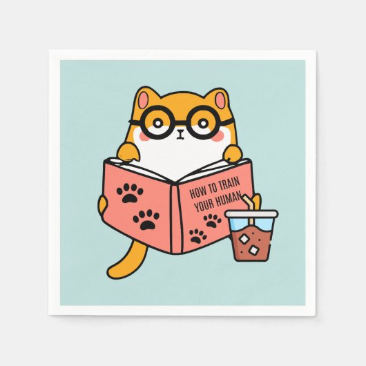 可愛いかわいい読猫の本 スタンダードカクテルナプキン (正面)