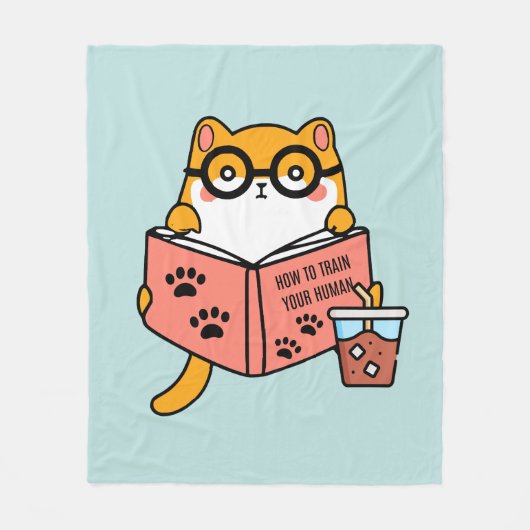 可愛いかわいい読猫の本 フリースブランケット (正面)