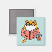 可愛いかわいい読猫の本 マグネット (正面/裏面)
