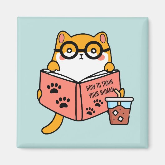可愛いかわいい読猫の本 マグネット (正面)