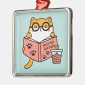 可愛いかわいい読猫の本 メタルオーナメント (左)