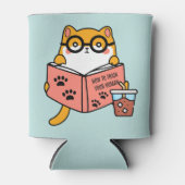 可愛いかわいい読猫の本 缶クーラー (正面)