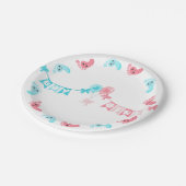 可愛いかわいい足ピンクブルージェンダーパーティー ペーパープレート (アングル)