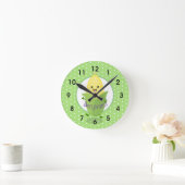 可愛いかわいい踊りコーン漫画の耳 ラウンド壁時計 (ホーム)