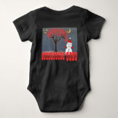 可愛いかわいい雪だるまとキャンディーケーンツリー ベビーボディスーツ (裏面)