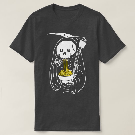 可愛いかわいい食べアニメ骨格ラーメンJa Tシャツ (デザイン正面)
