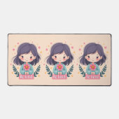 可愛いかわいい「優しい」イラストレーション – 健康アート デスクマット (正面)