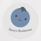 可愛いかわいいBlueberryラベル（カスタマイズ可能な名前） ラベル (デザイン2)