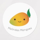 可愛いかわいいMangoラベル（カスタマイズ可能な名前） ラベル (デザイン1)