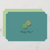 可愛いかわいらしエンドウ豆が私の花嫁カードになる 招待状 (正面/裏面)