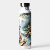 可愛いかわいらしカタツムリと蝶の妖精の国 ウォーターボトル (左面)