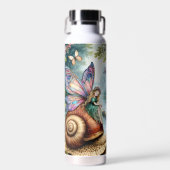 可愛いかわいらしカタツムリと蝶の妖精の国 ウォーターボトル (正面)