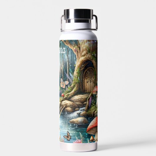 可愛いかわいらしカタツムリと蝶の妖精の国 ウォーターボトル (背面)