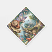 可愛いかわいらしカタツムリと蝶の妖精の国 スタンダードランチョンナプキン (角)