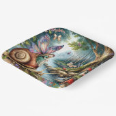 可愛いかわいらしカタツムリと蝶の妖精の国 ペーパープレート (傾斜あり)