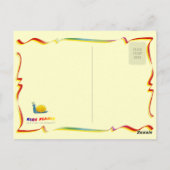 可愛いかわいらしカタツムリのハッピーバースデーはがき ポストカード (裏面)