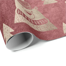 可愛いかわいらしバラ金ゴールドクリスマスツリーベアパターン